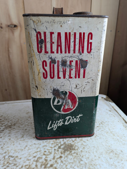 Vintage British American Oil Cleaning Solvent Gallon Tin