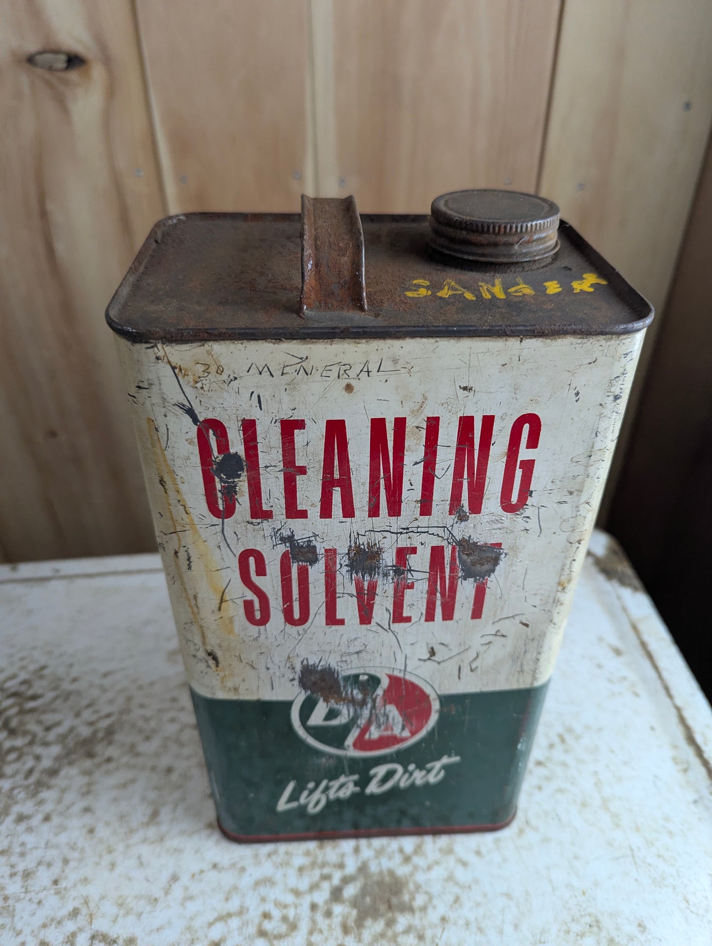 Vintage British American Oil Cleaning Solvent Gallon Tin