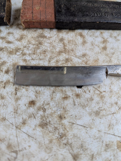 Vintage H. Boker & Co. Blue Steel Straight Razor with Black Handle