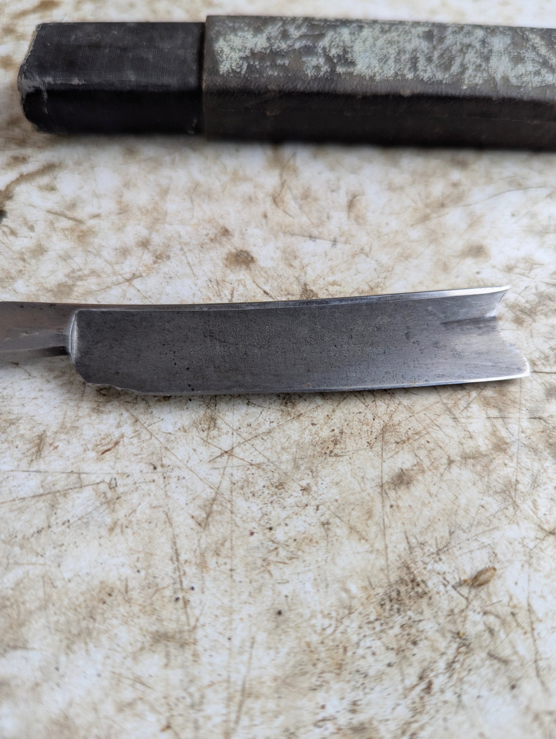 Antique H. Boker & Co Barber's Choise Straight Razor with Black Handle - Chipped