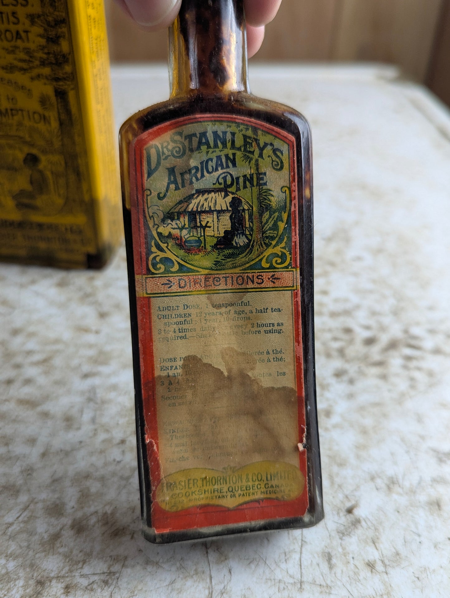 Dr. Stanley's African Pine Patent Medicine Bottle in Original Packaging with Pamphlet