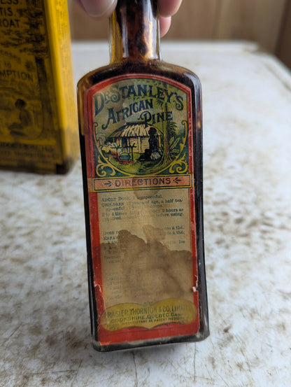 Dr. Stanley's African Pine Patent Medicine Bottle in Original Packaging with Pamphlet