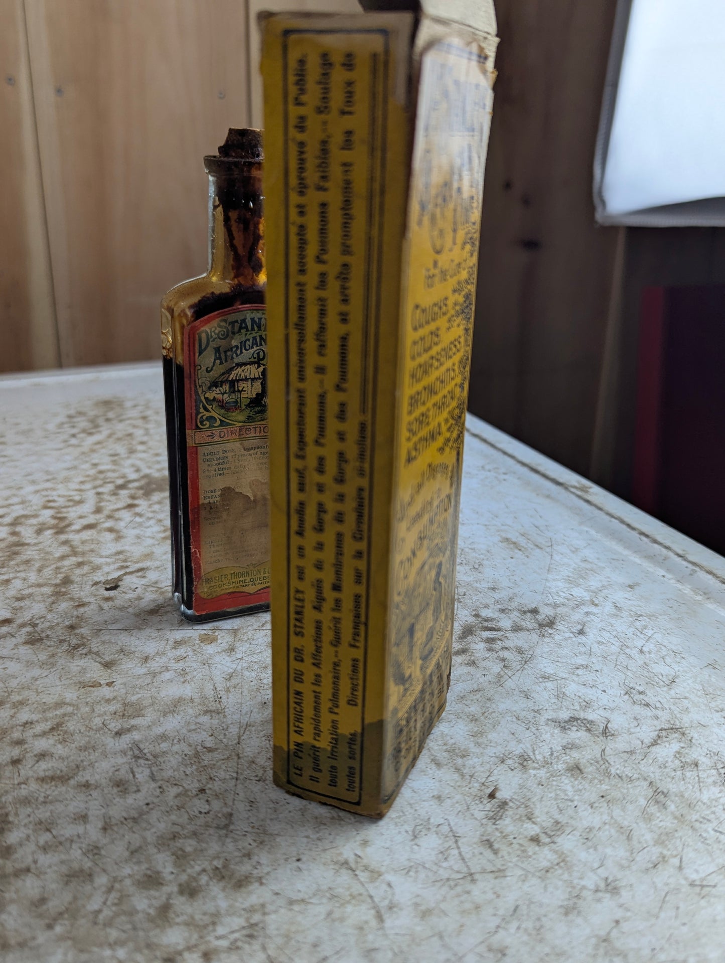 Dr. Stanley's African Pine Patent Medicine Bottle in Original Packaging with Pamphlet