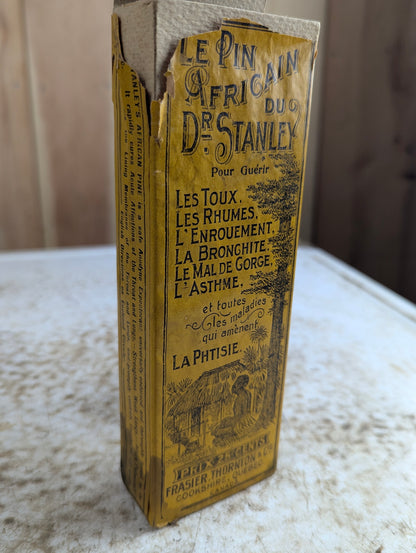 Dr. Stanley's African Pine Patent Medicine Bottle in Original Packaging with Pamphlet