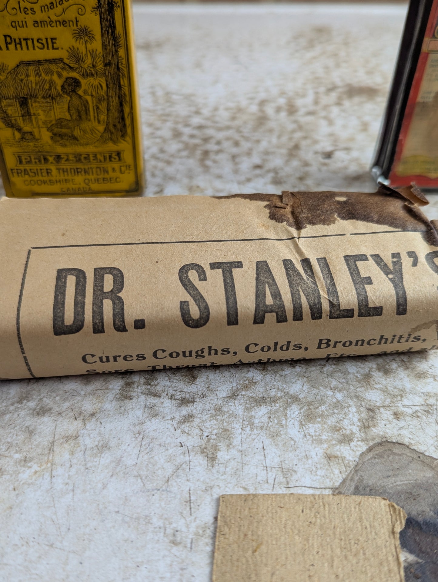 Dr. Stanley's African Pine Patent Medicine Bottle in Original Packaging with Pamphlet