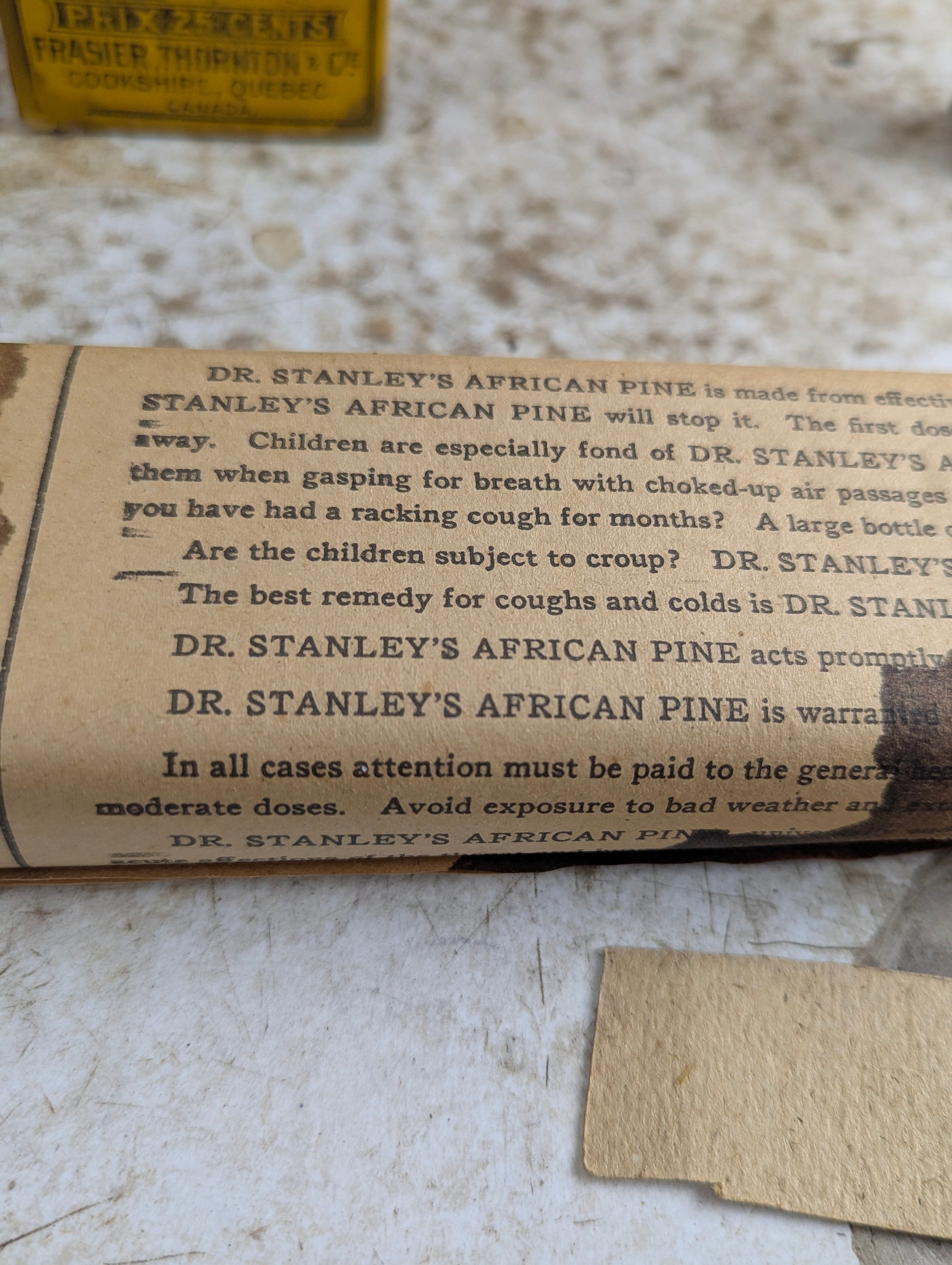 Dr. Stanley's African Pine Patent Medicine Bottle in Original Packaging with Pamphlet