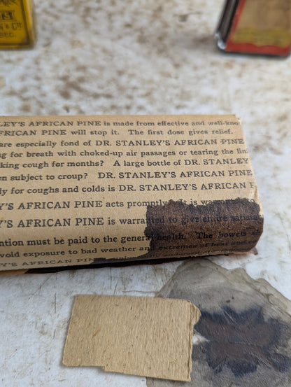 Dr. Stanley's African Pine Patent Medicine Bottle in Original Packaging with Pamphlet