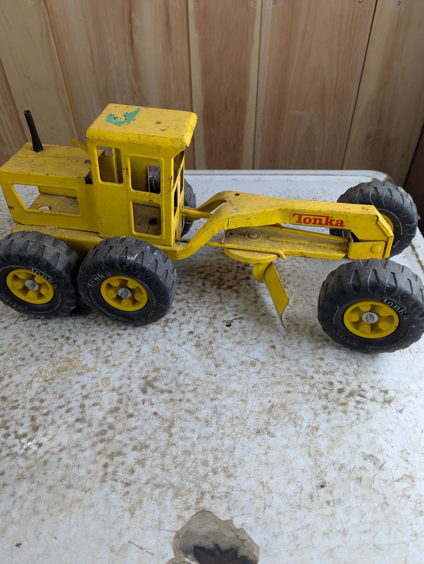 1970s Tonka Pressed Steel Road Grader - Played With Condition