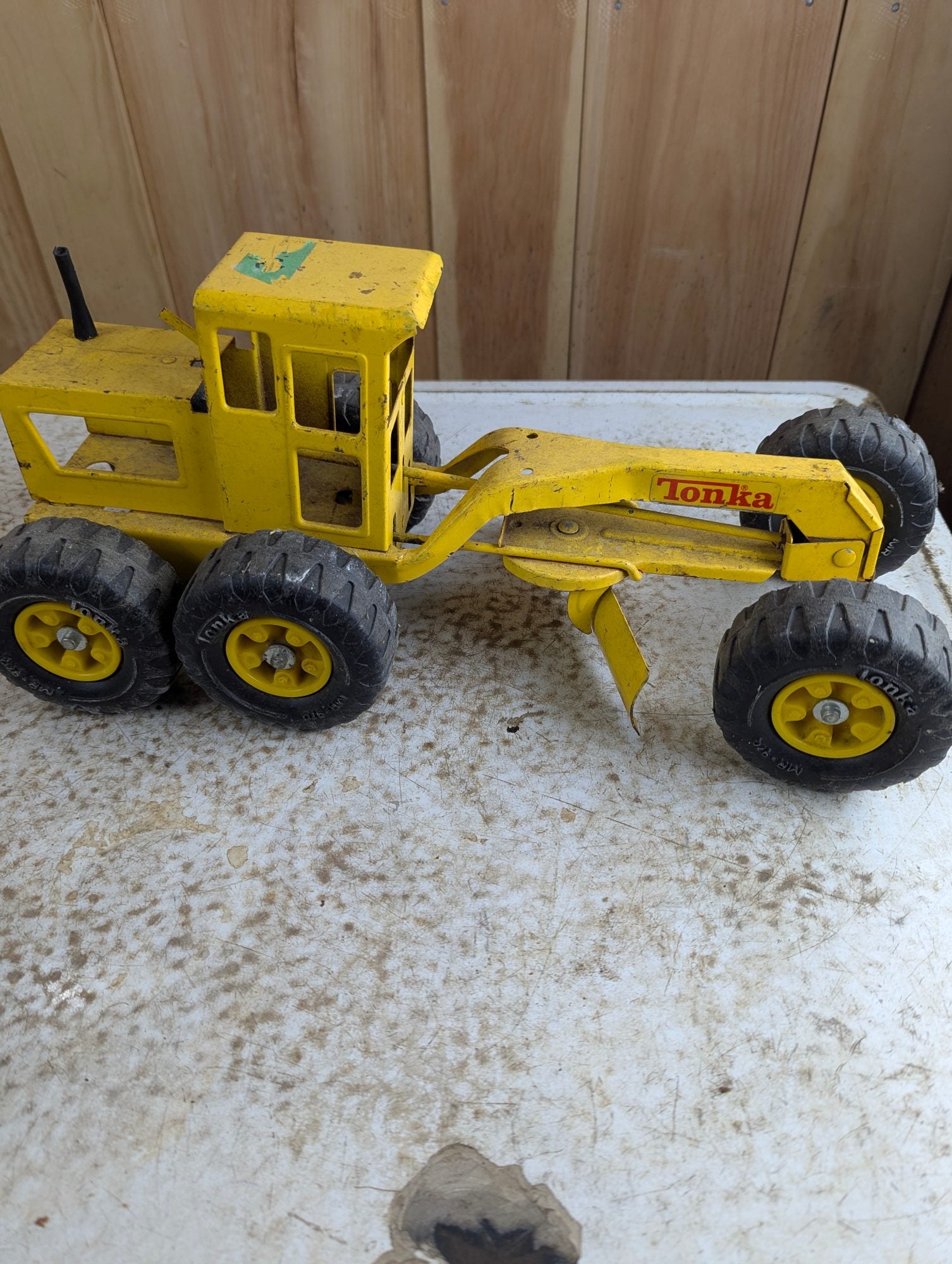 1970s Tonka Pressed Steel Road Grader - Played With Condition