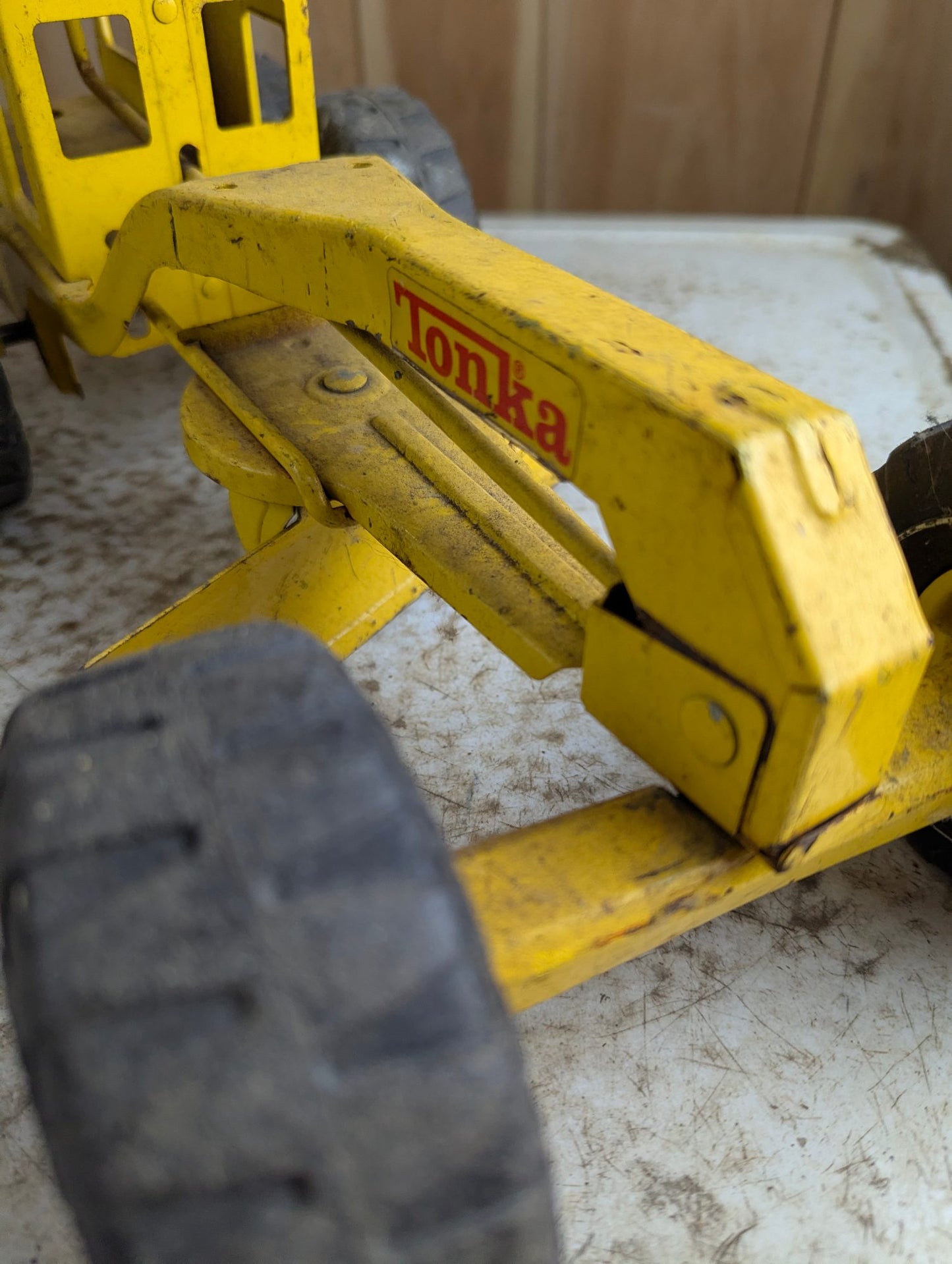 1970s Tonka Pressed Steel Road Grader - Played With Condition