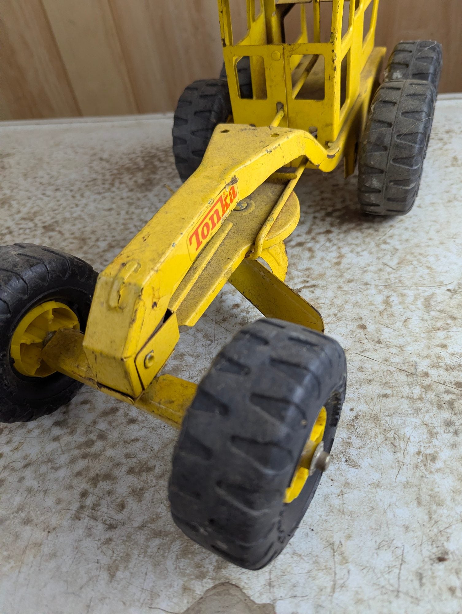 1970s Tonka Pressed Steel Road Grader - Played With Condition