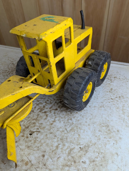 1970s Tonka Pressed Steel Road Grader - Played With Condition