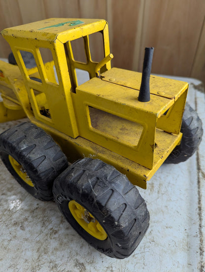 1970s Tonka Pressed Steel Road Grader - Played With Condition