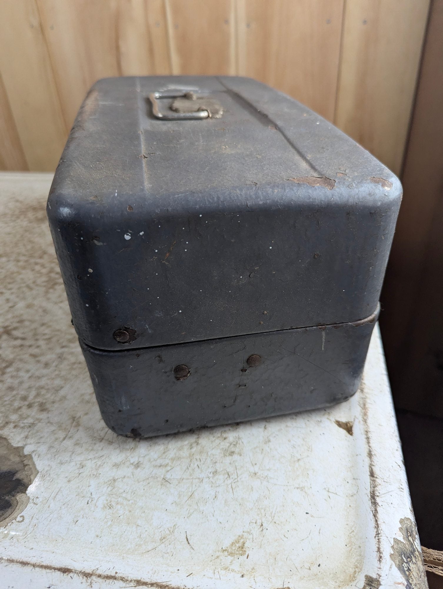 Vintage 14.5" x 7" x 6" Metal Tackle Box