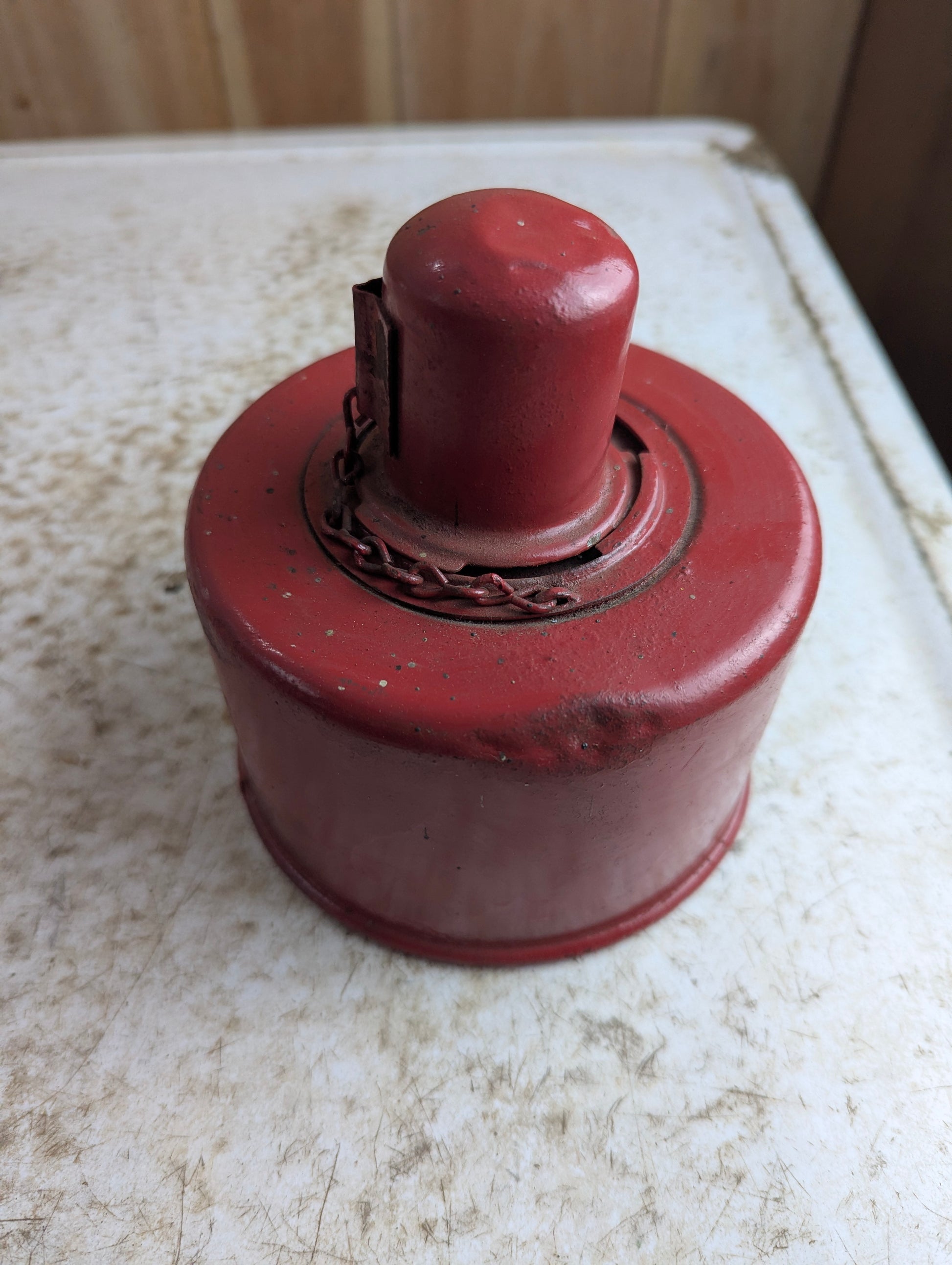 Vintage Safety Flare Smudge Pot Repainted