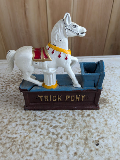 Vintage Cast Iron "Trick Pony" Mechanical Bank