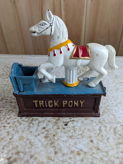 Vintage Cast Iron "Trick Pony" Mechanical Bank
