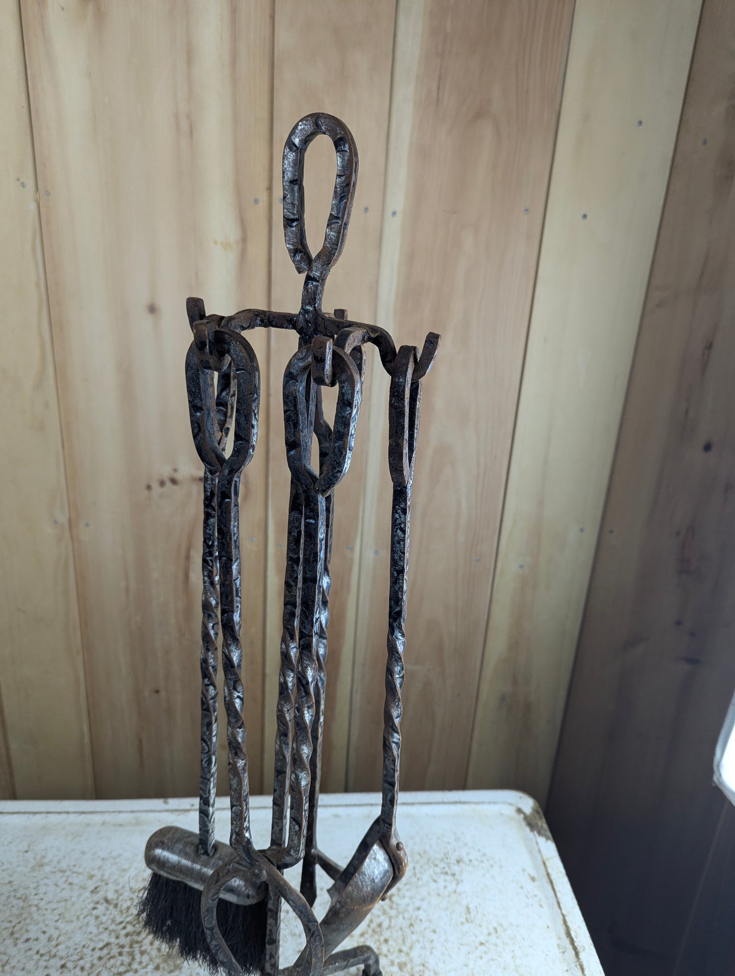 Vintage Iron Fireplace Tool Set