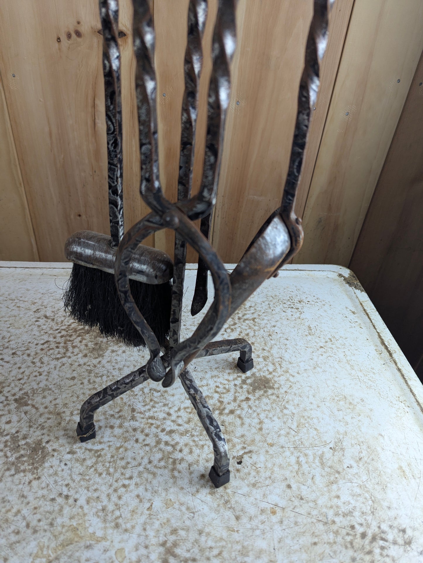 Vintage Iron Fireplace Tool Set