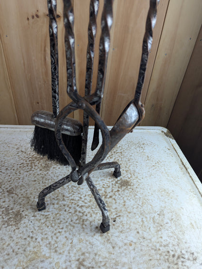 Vintage Iron Fireplace Tool Set