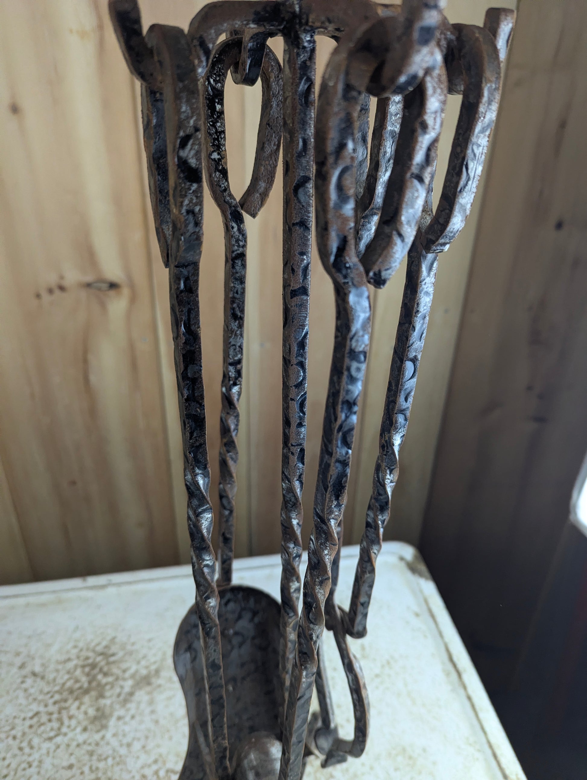 Vintage Iron Fireplace Tool Set