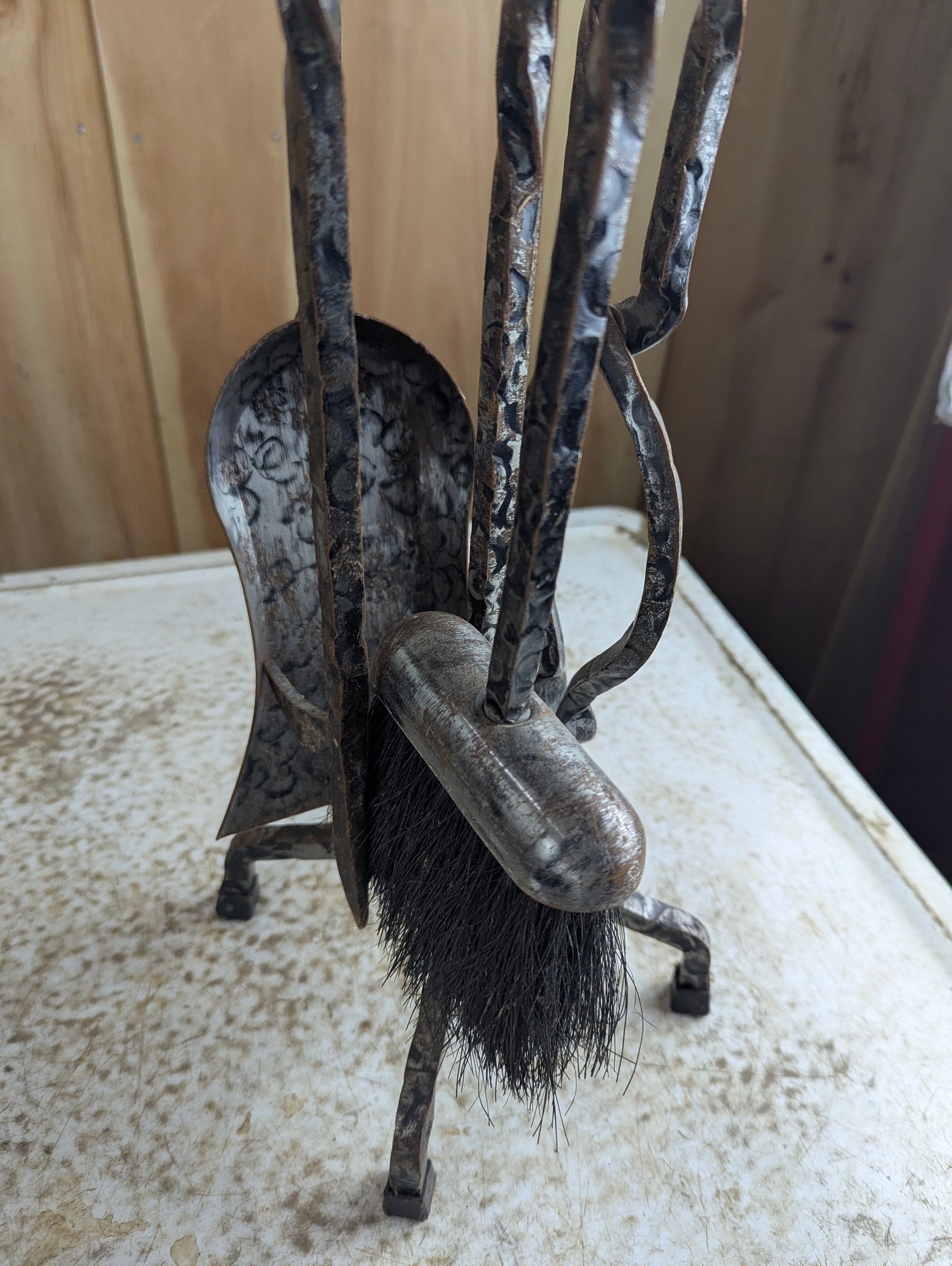 Vintage Iron Fireplace Tool Set