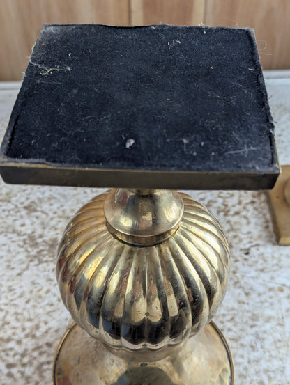 Pair of 12" Tall Brass Pedestal Urns