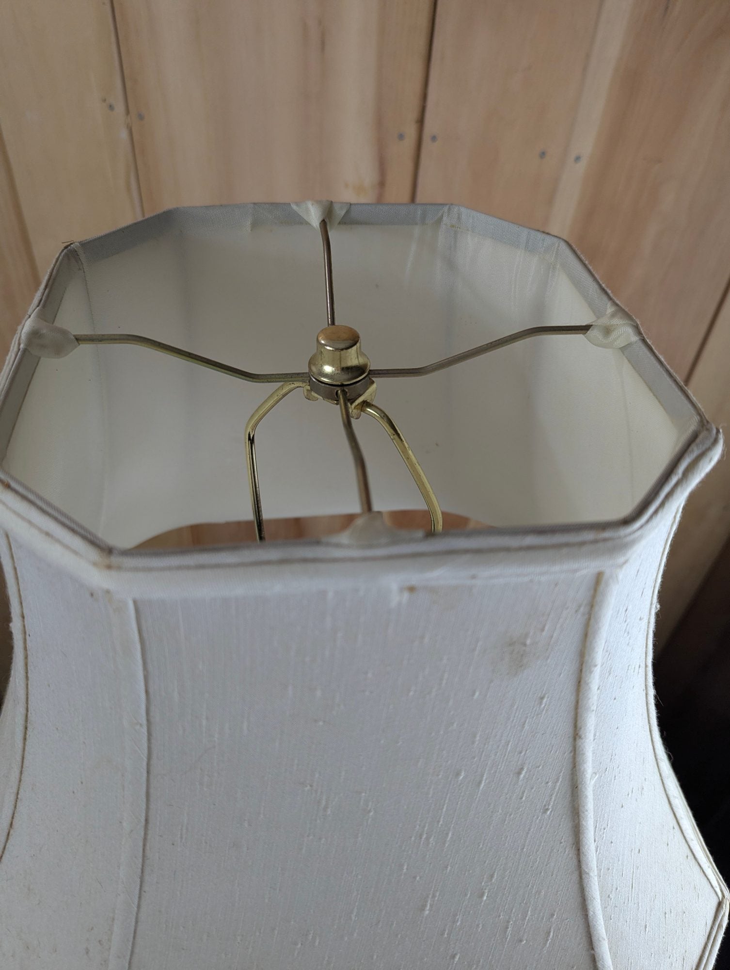 Vintage 30" Brass Table Lamp with Shade