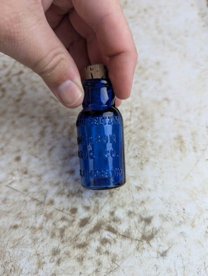 Antique Emerson Drug No. Cobalt Blue Bromo-Seltzer Bottle with Stopper