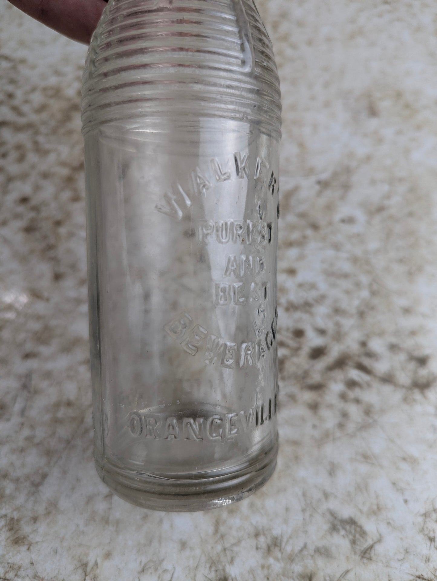 Vintage Walker's Beverages Orangeville 'Purest and Best' 6.5oz Soda Bottle