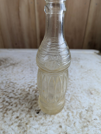 Vintage Soo Falls Embossed Glass Soda Bottle