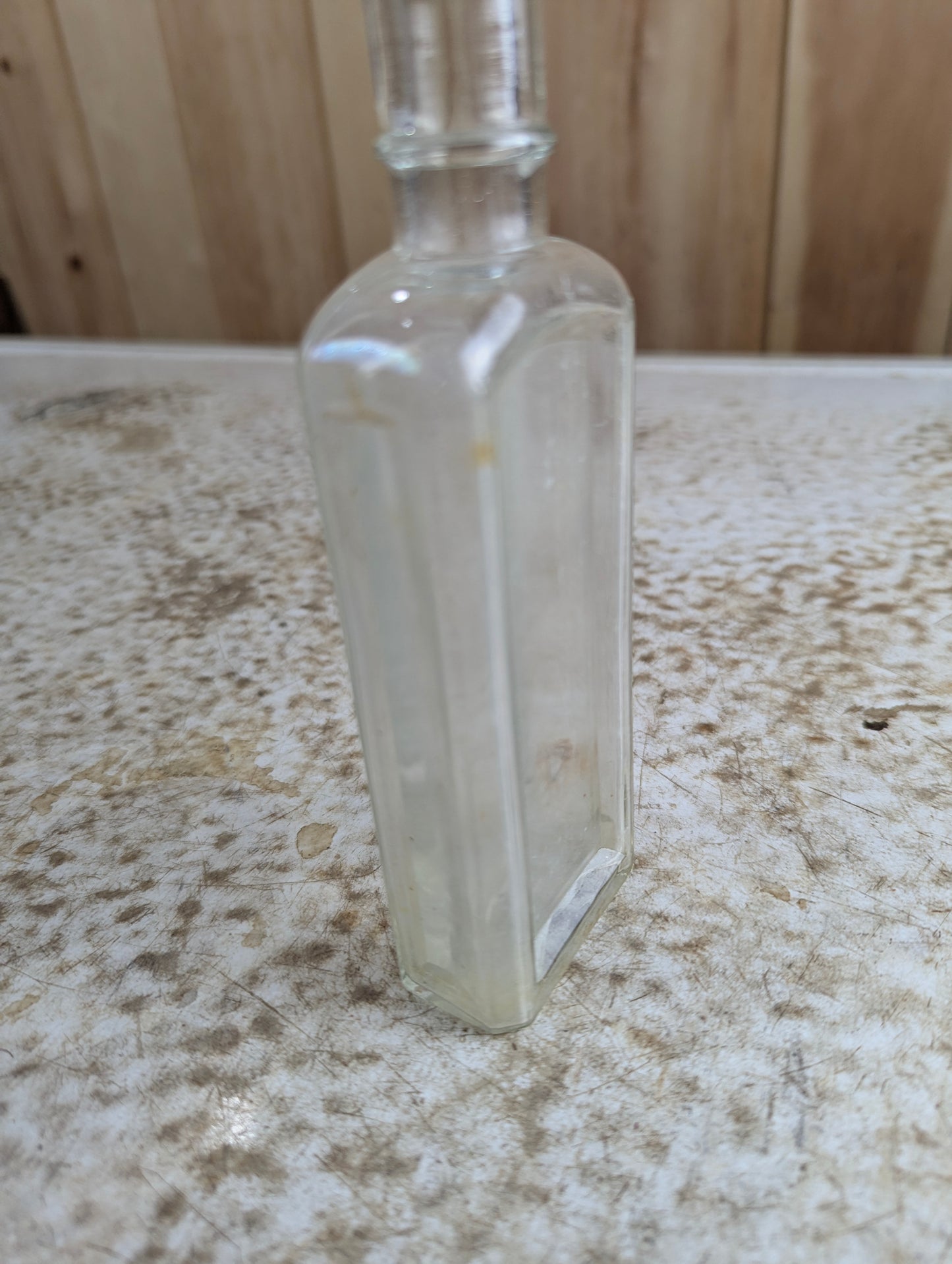 Antique Rectangular Mecidine Bottle with Cork Stopper