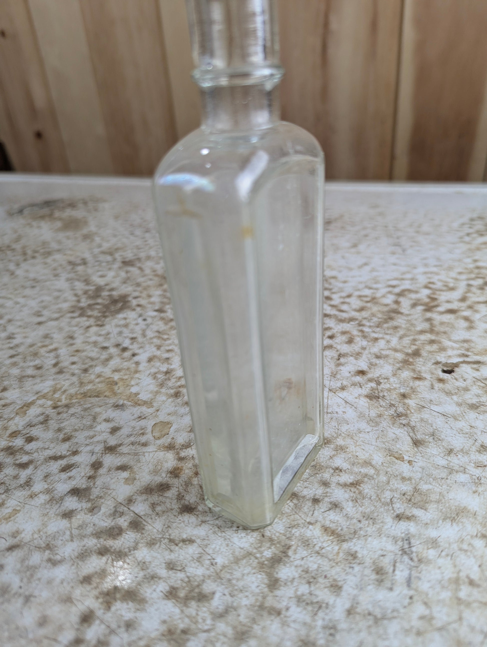 Antique Rectangular Mecidine Bottle with Cork Stopper