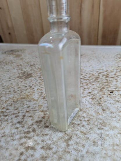 Antique Rectangular Mecidine Bottle with Cork Stopper