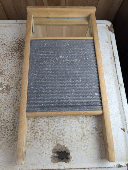 Vintage Small Washboard with Mirror