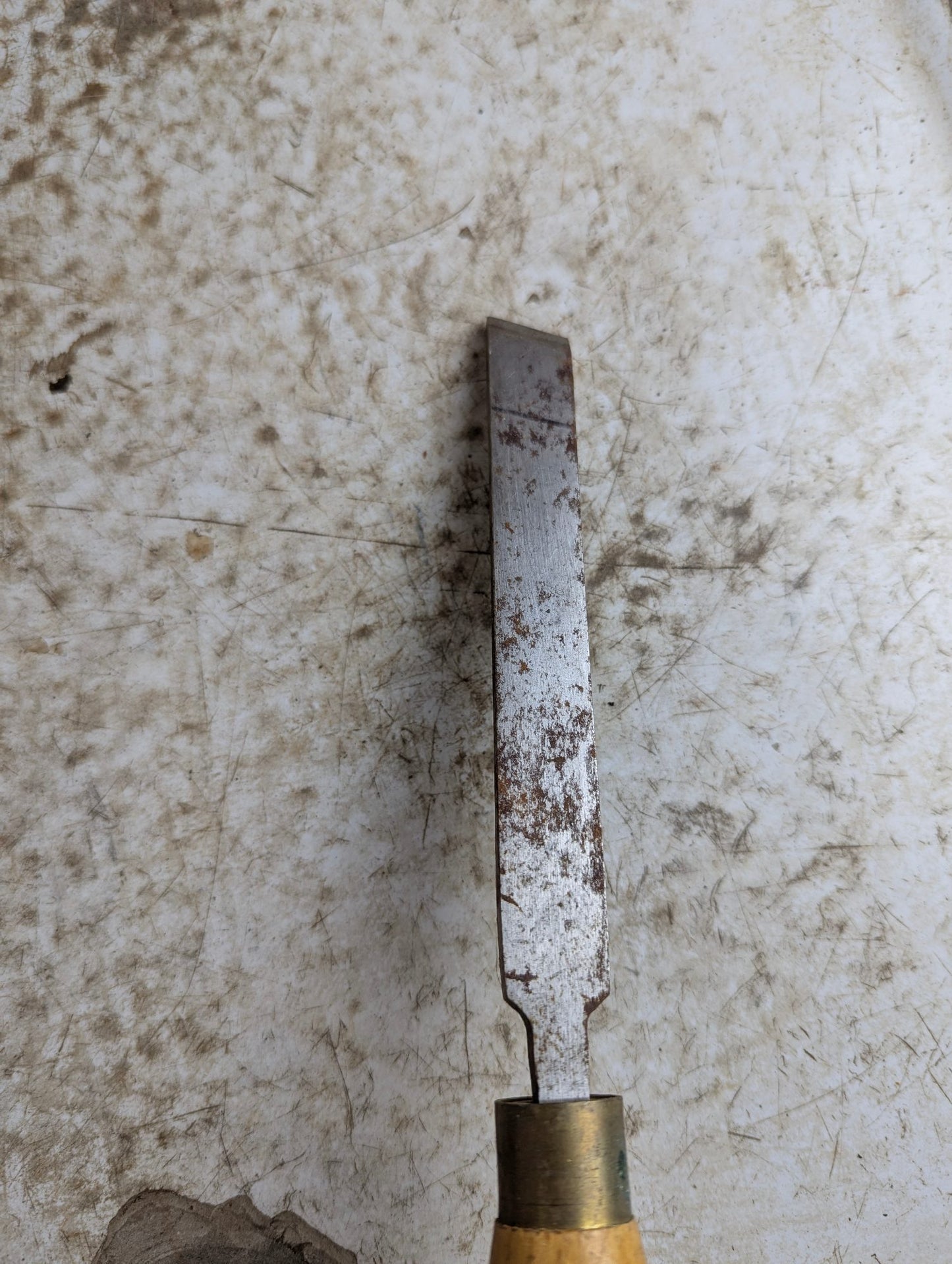 Vintage Footprint Wood Turning Tool 1/4" Skew Chisel