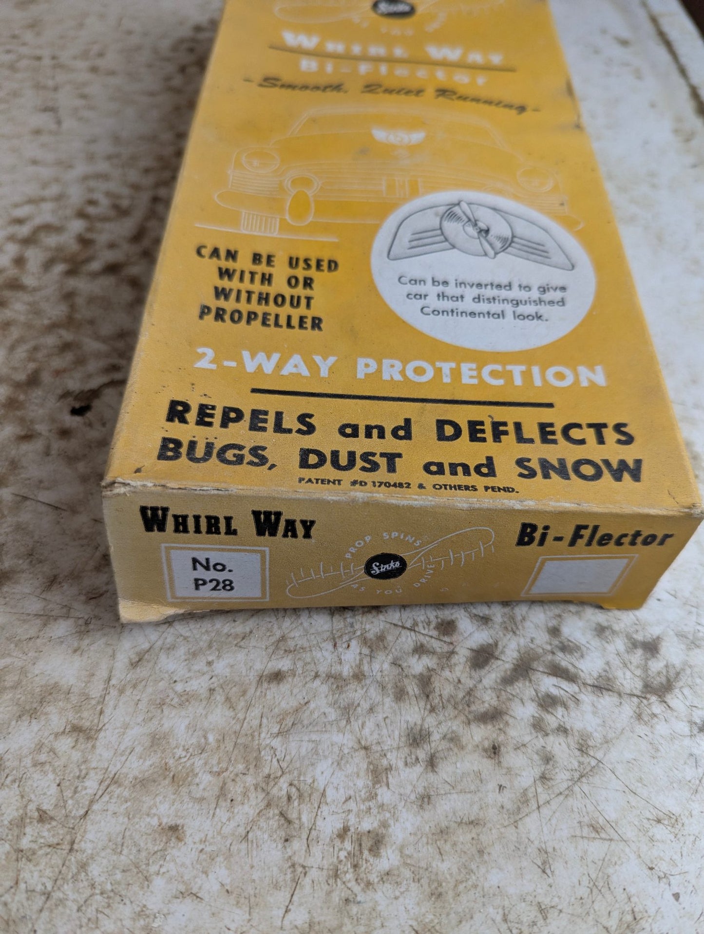 1950sBlue Sinko Whirl Way Bi-Flector Car Bug Deflector Complete in Box