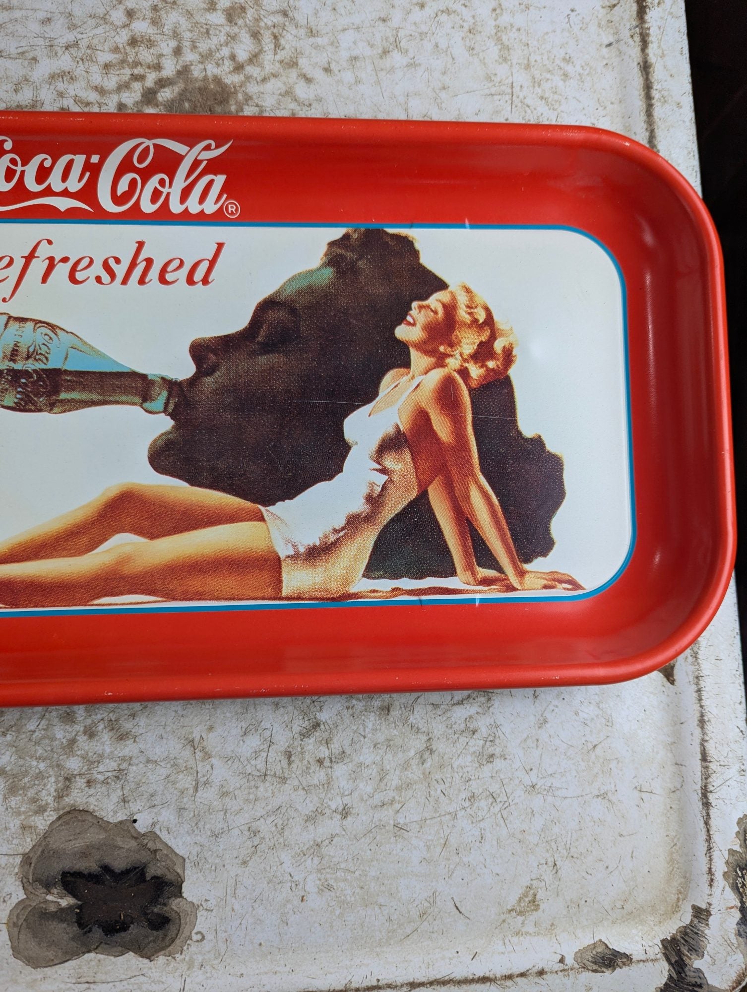 1990 Coca-Cola 'Play Refreshed' Advertising Tray 19" x 8.5"