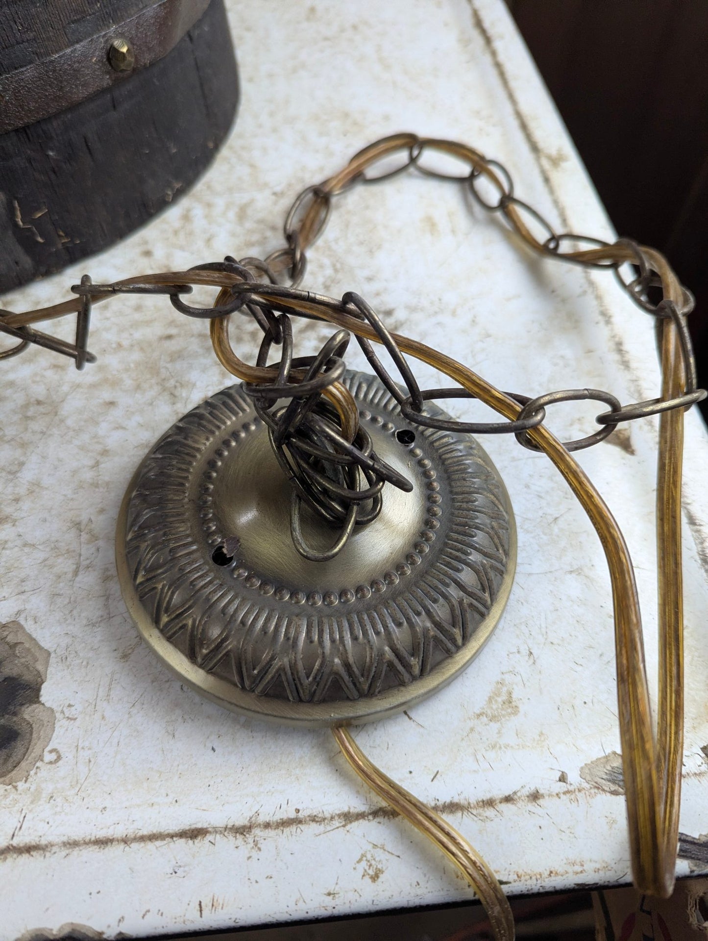 Vintage Rustic Wooden Barrel Pendant Light Fixture