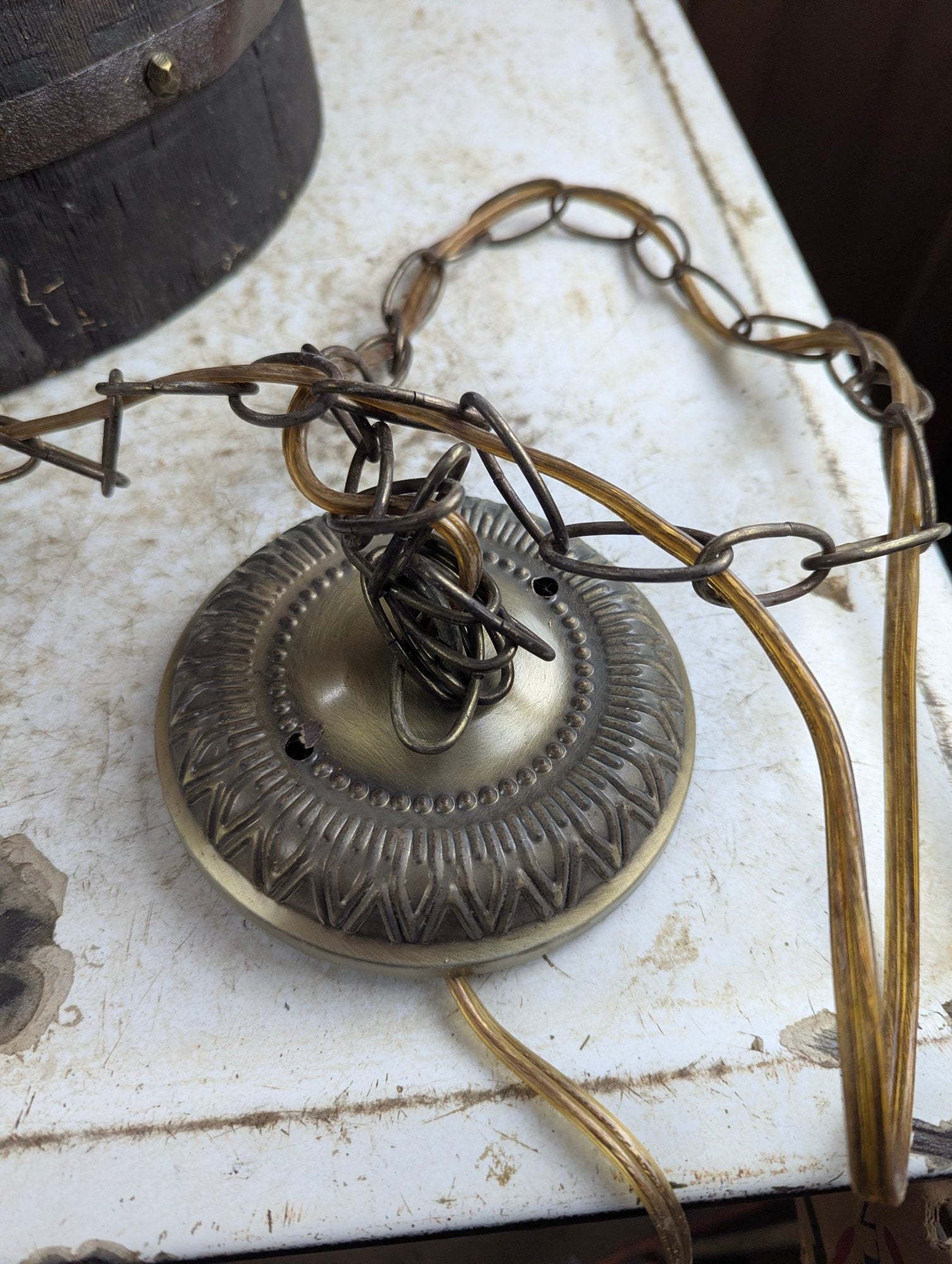 Vintage Rustic Wooden Barrel Pendant Light Fixture