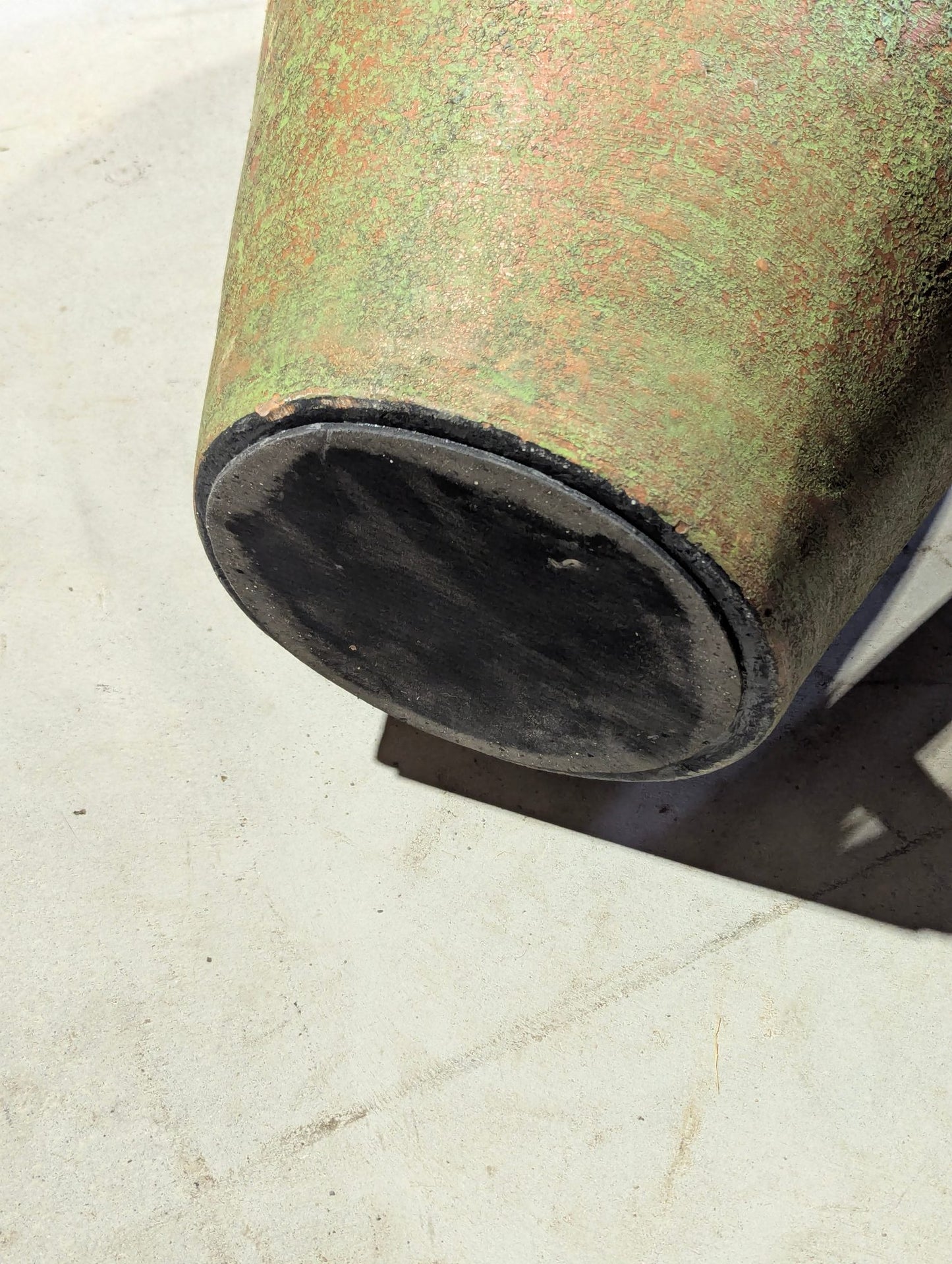 36" Tall Distressed Green Clay Decorative Floor Vase