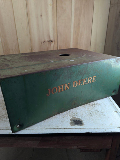 Vintage John Deere Metal Hood Cover 26.5" x 16.5" x 10.5"