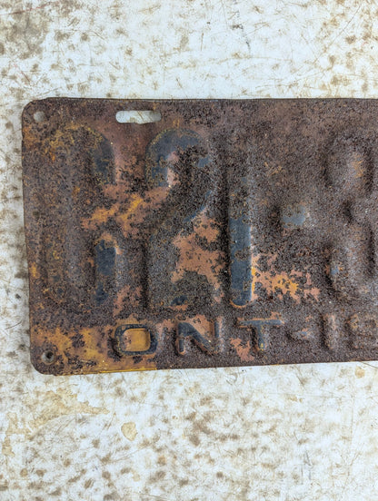 1924 Ontario Passenger Vehicle License Plate