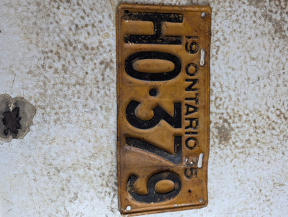 1935 Ontario Passenger Vehicle License Plate