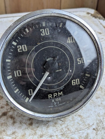 Vintage Jaeger British Triumph TR2, TR3 Tachometer - Untested