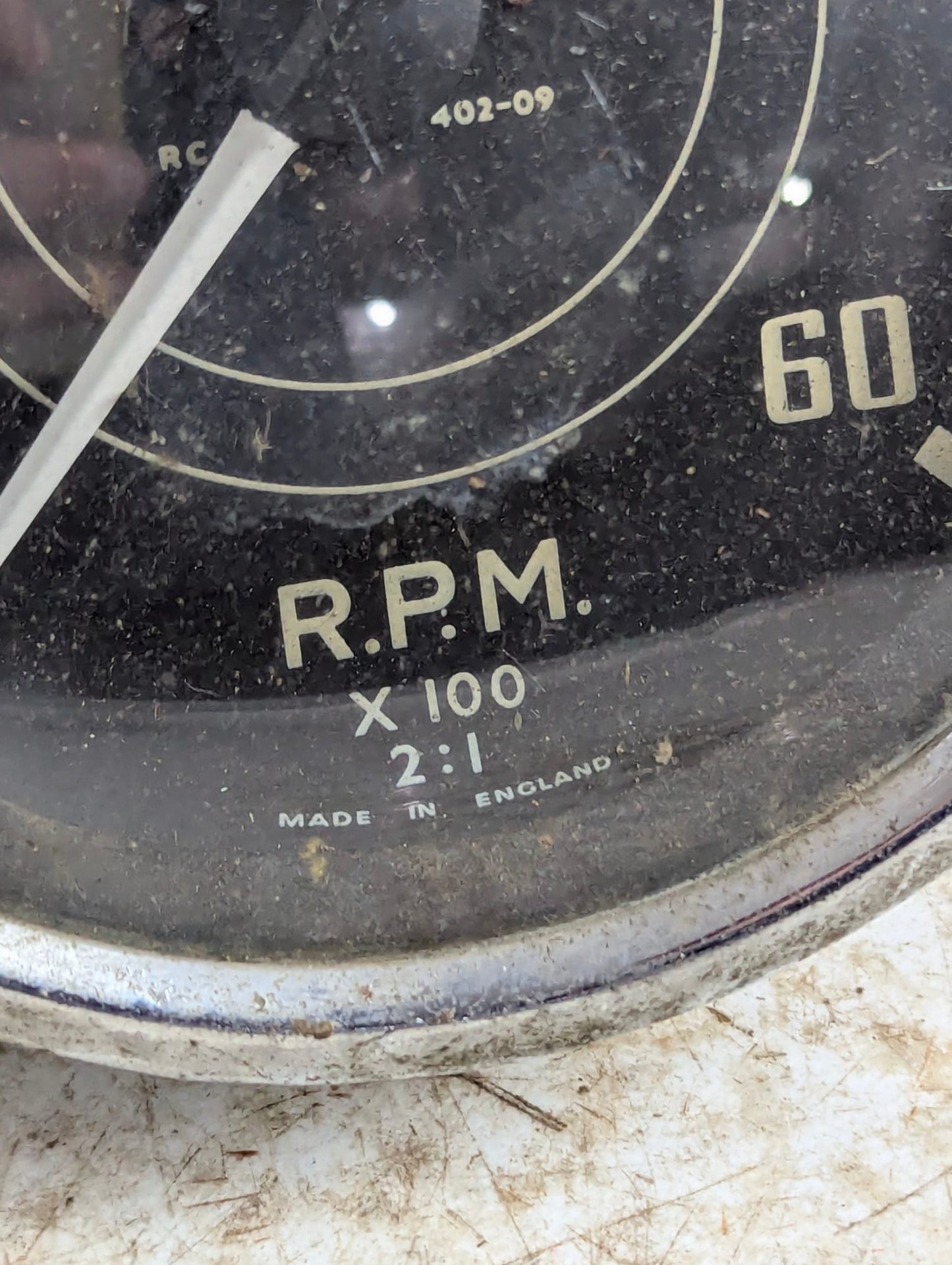 Vintage Jaeger British Triumph TR2, TR3 Tachometer - Untested