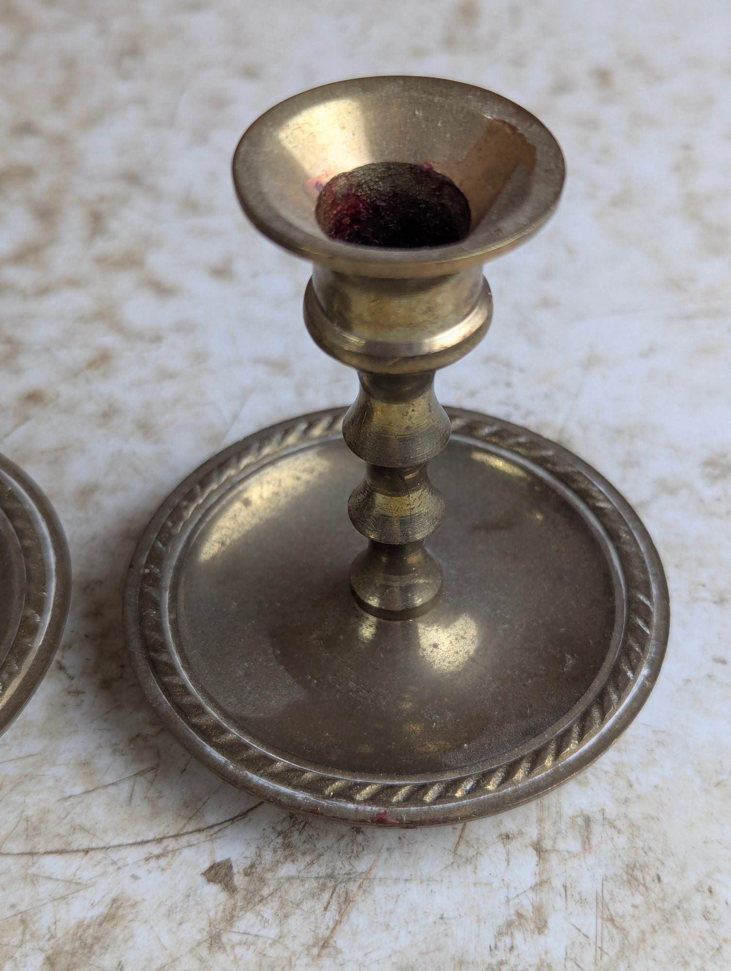 pair of small brass Candlesticks
