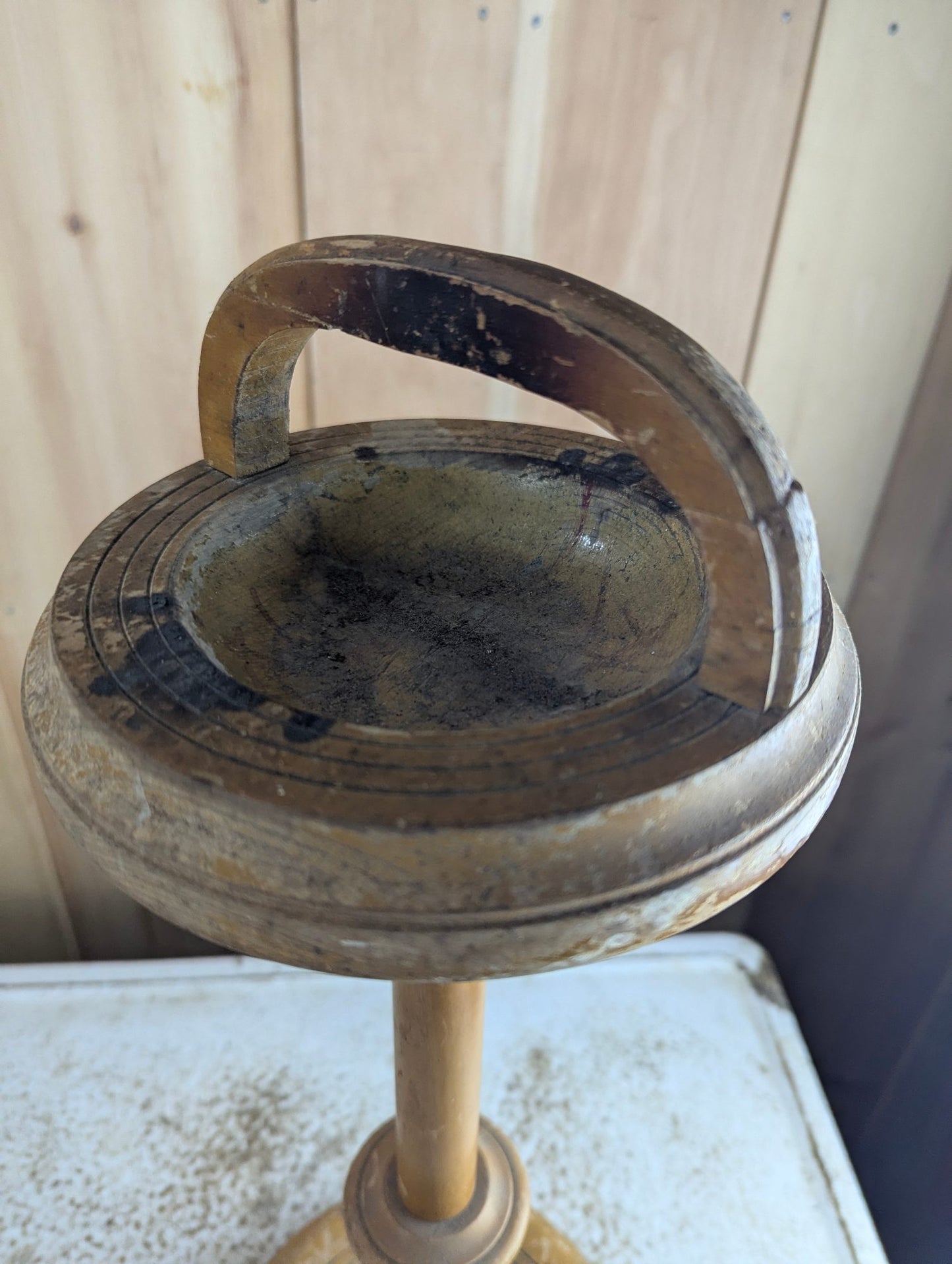 Handmade 27" Wooden Ashtray Stand