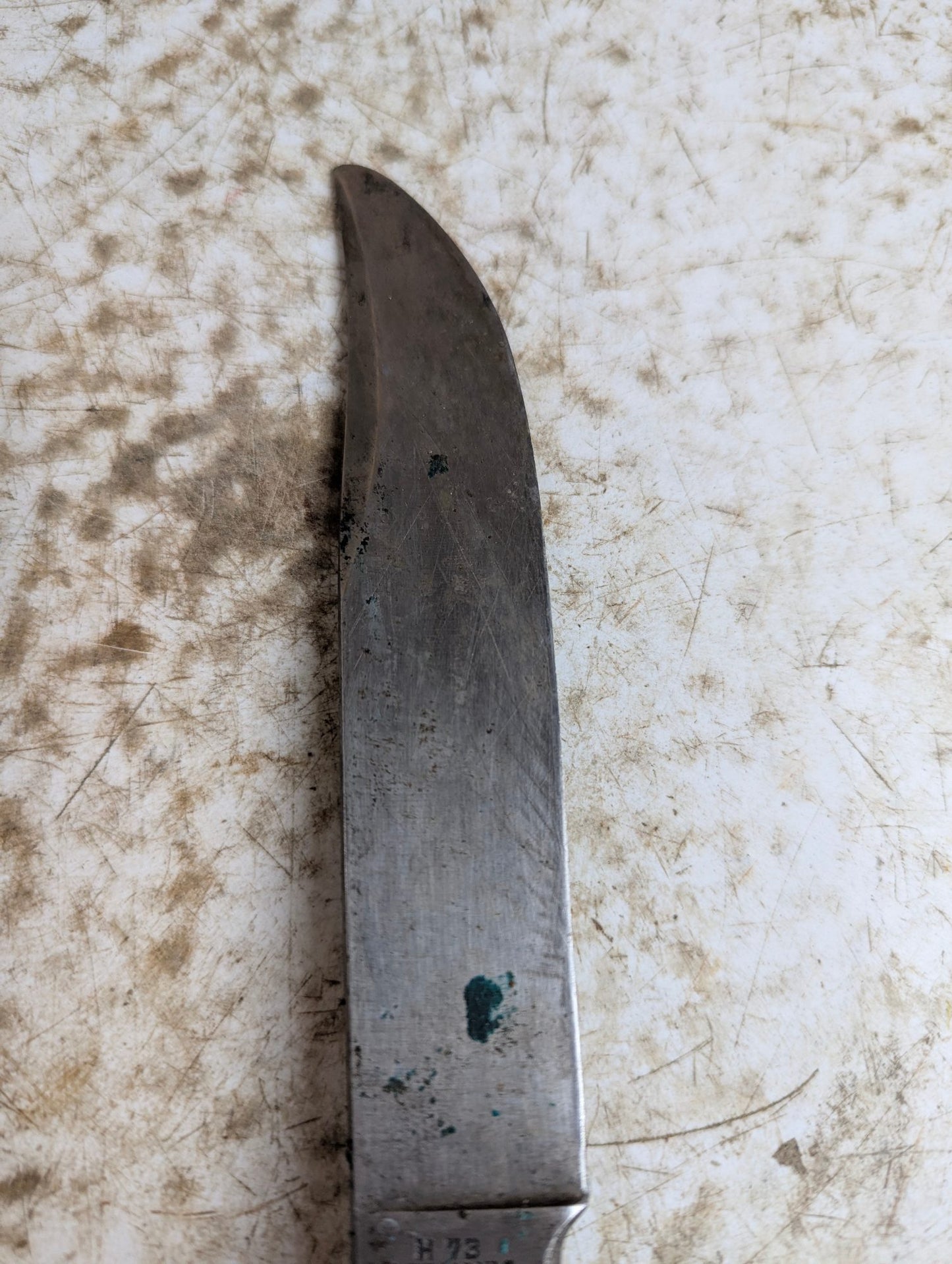 Vintage German Stag Handle Hunting Knife Solingen H73 with Leather Sheath