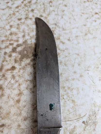 Vintage German Stag Handle Hunting Knife Solingen H73 with Leather Sheath